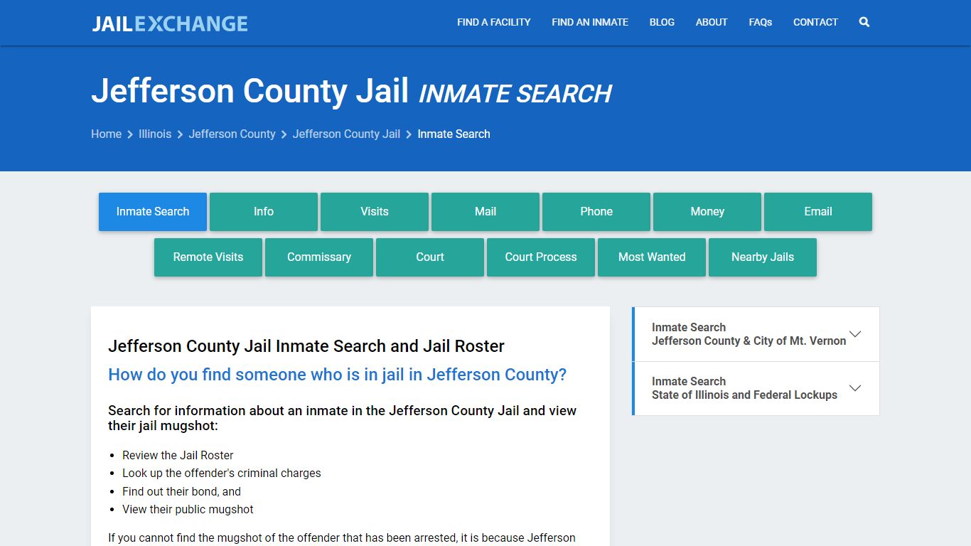 Inmate Search: Roster & Mugshots - Jefferson County Jail, IL